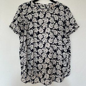LOFT Short Sleeve Floral Blouse